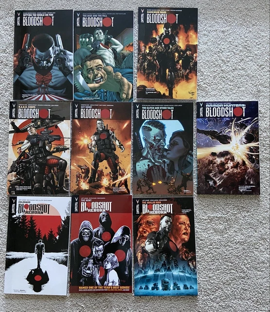 Bloodshot Vols 1-6, BS Reborn 1-3, Armor Hunters: BS (Lot Of 10) Valiant TPBs