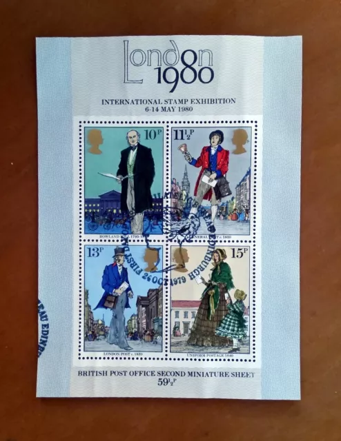 GB QEII Comm. Stamps. 1979 (SG MS1099) Sir Rowland Hill. Mini Sheet Set ex FDC