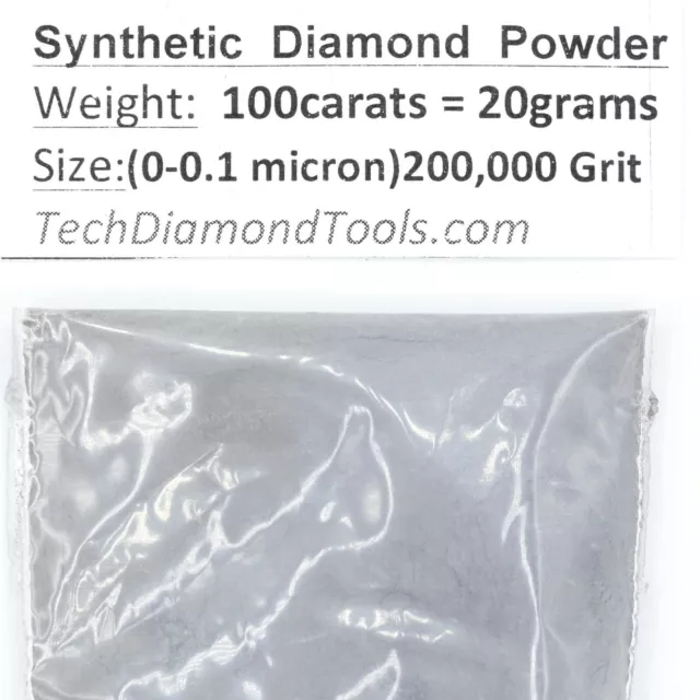 Polishing Diamond Powder 200.000 to 400 Grit Mesh Weight = 100 Carat = 20 Gram