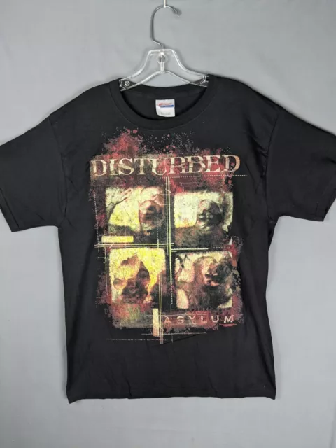 Disturbed Shirt Medium Men Asylum Band Concert Tee Graphic Print Black Pullover