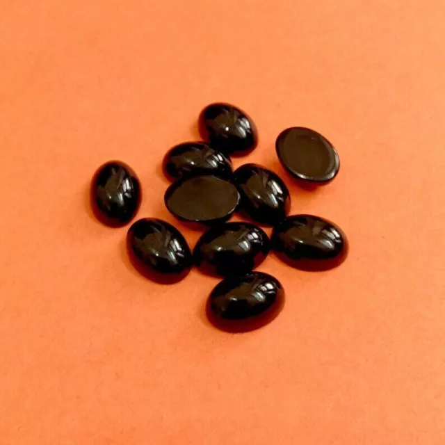 Natural Black Onyx Loose Gemstone Lot 12*10 MM Oval Shape Cabochon Wholesale