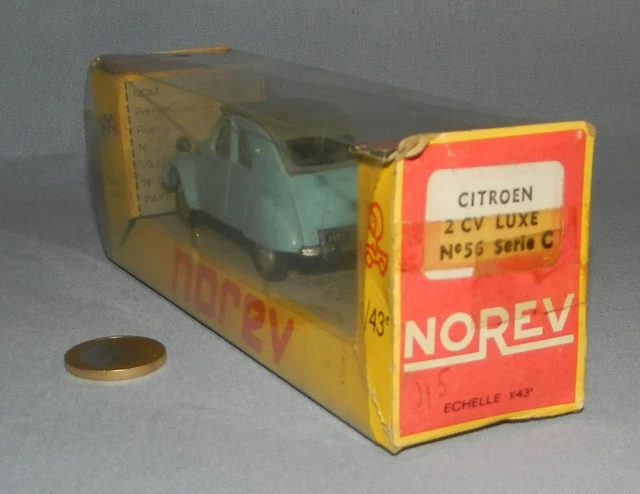 Norev France 1/43 réf 56 Série C : Citroën 2cv Luxe (Bleu claire)
