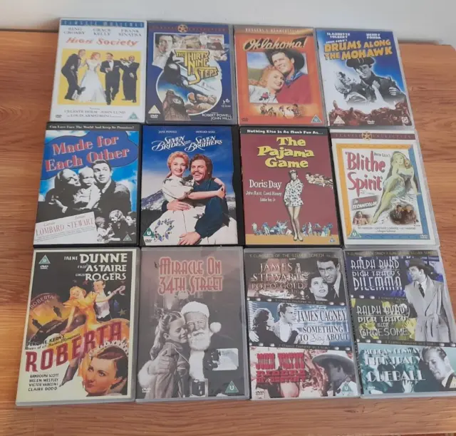 12 Classic  Films DVD Job Lot Bundle Black & White and Color