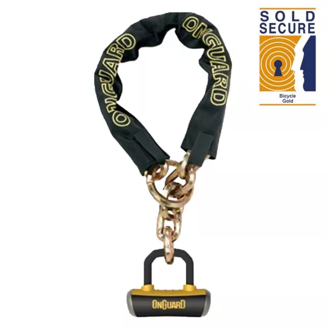 OnGuard Mastiff 8019LP Bike Chain Lock 130cm (Solid Secure Bicycle Gold)