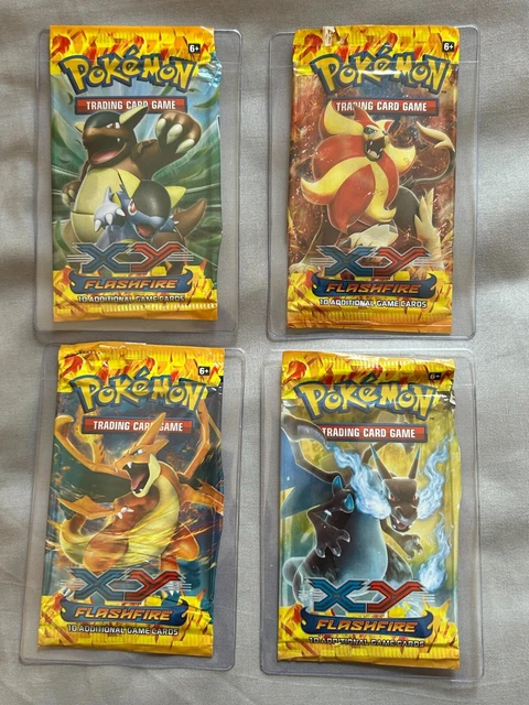 EMPTY Pokemon TCG XY Flashfire Booster Packs X4 - Art Set