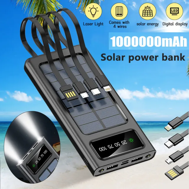 1000000mAh 4 USB Power Bank Backup External Battery Pack Charger for Cell Phone