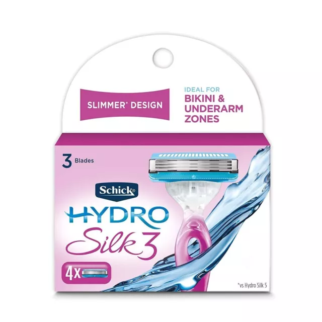 Schick Hydro Silk 3 Afeitadoras De Recarga Bikini Y Zona De Axilas 4 Piezas Con Hydra Boost 3