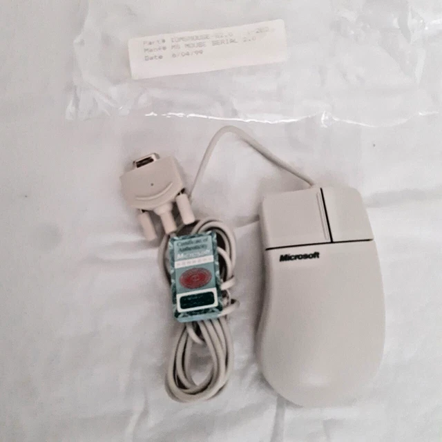 SERIAL PORT MOUSE RS232 ALPS 2 button ball unused retro vintage PS/2 12V 20 mA £10.79 - UK