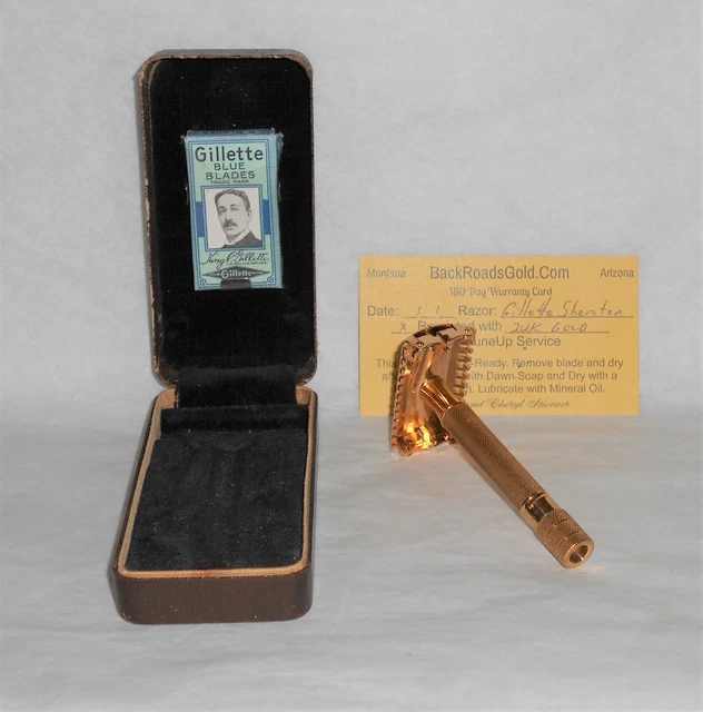 Gillette 1937 Sheraton TTO Refurbished Replated 24 Gold W Case X–37 11