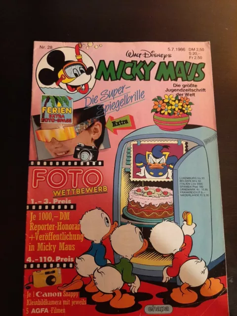 Comic"Micky Maus Heft"Nr.28/86"Walt Disney 05.07.1986 Jugendzeitschrift top