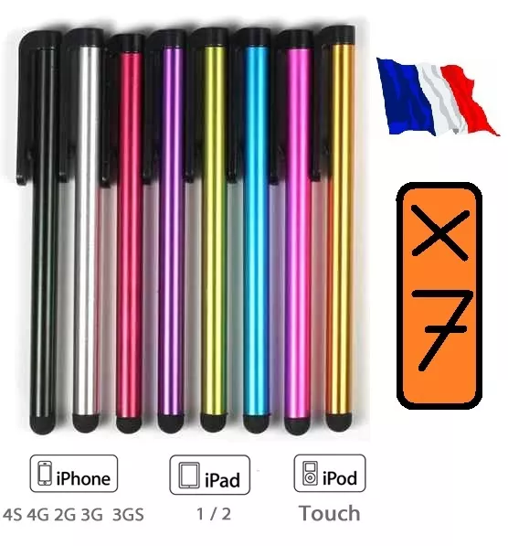 Lot De 7  Stylet Stylo Pen Pour Ecran Capacitif Apple Iphone-Ipod Touch-Ipad