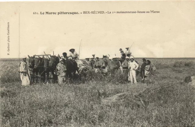 PC MOROCCO, BER ÉVID, THE 1ST HARVESTER, Vintage Postcard (b29383)