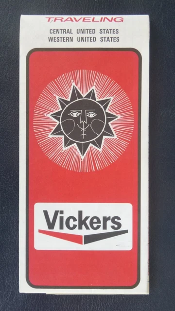 1970 Central  road map Vickers oil gas oil can