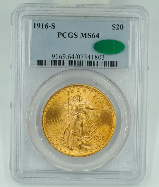 1916-S PCGS & CAC MS64 Saint Gaudens Double Eagle