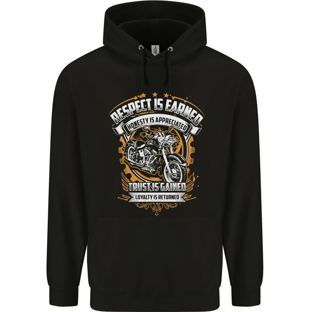 Respect Earned Motorcycle Motorbike Biker Childrens Kids Hoodie