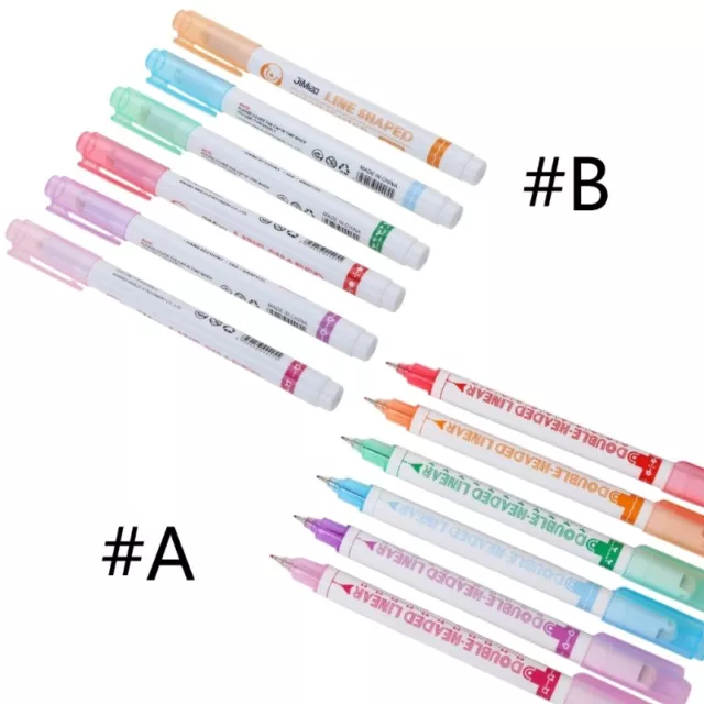 Colored Pen for Note Taking Tip Markers with 6Curve&6Color Fine Line
