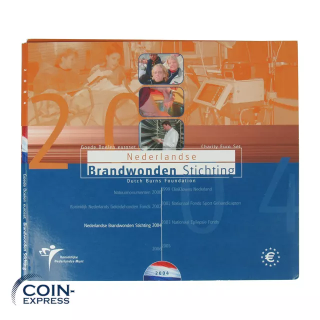 *** EURO KMS NIEDERLANDE 2004 BU Brandwonden Stichting Kursmünzensatz Holland **