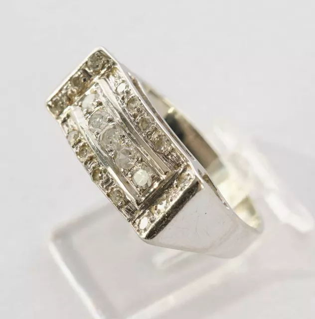 Ring Weißgold 585 (Expertengeprüft) 21 Diamanten zus. 0,30 ct. Ringmaß 50