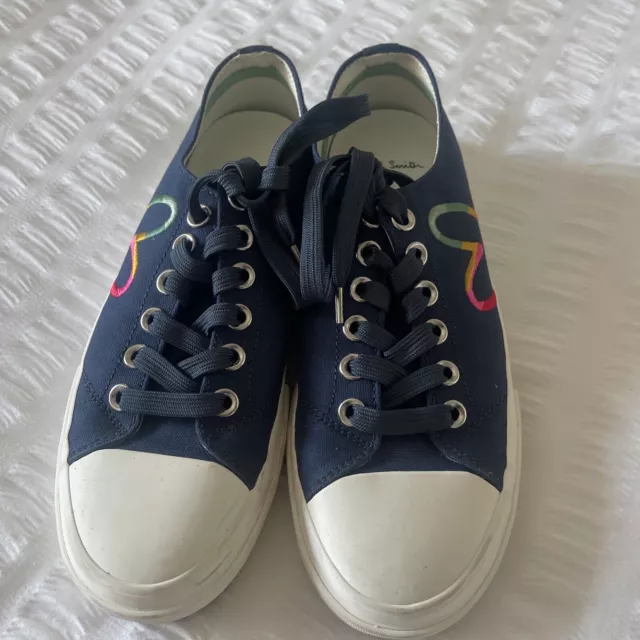 PAUL SMITH Ladies Kinsey Navy Blue  Heart Shoes/Trainers/Sneakers, Size 5. Eu 38