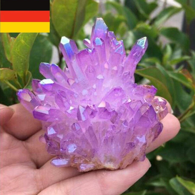 Natürlicher Lila Titan Fluorit Kristallquarz Bergkristall Cluster Heilung-Stein