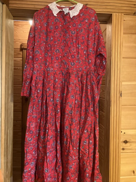 Vintage Laura Ashley Prairie Cottage Floral dress Size 14