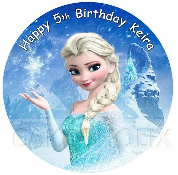 DISNEY FROZEN ELSA Edible Birthday Cake Topper With Your Personalised Message 13.26 PicClick AU