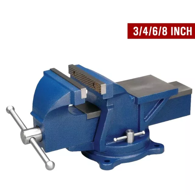 3/4/6/8" Heavy Duty Bench Vice Clamp Workbench Vise Anvil Swivel Base Jaw Grip