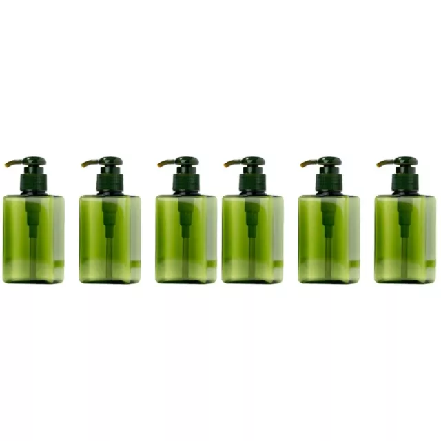 6 piezas Subpaquete de botella de champú de plástico botella de loción prensa cuadrada gel de ducha