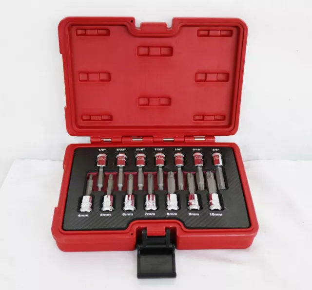 Mac Tools 14-PC. 3/8" Drive SAE/Metric Advanced Hex Driver Set 70mm - SXH14RBRT