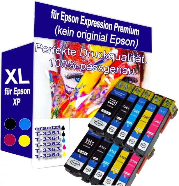 10x Drucker Patrone Tinte für EPSON XP530 XP540 XP630 XP635 XP640 XP645 XP830