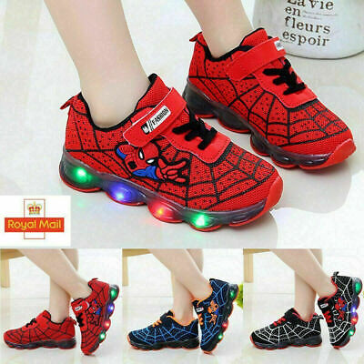 Scarpe da ginnastica LED bambini ragazzi Spiderman lampeggianti scarpe da ginnastica lucide bambini regalo