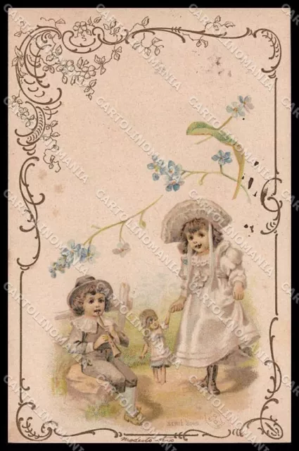 Illustratori Artist Signed Children Flowers ESD serie 8149 Art Nouveau pc ZG7430