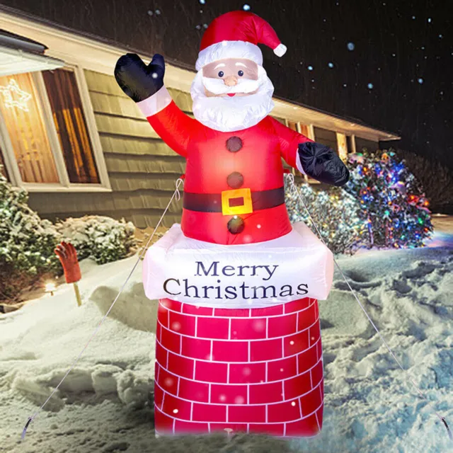 Inflatable Christmas Santa Claus Snowman with LED Light Blow Up Xmas Decoration