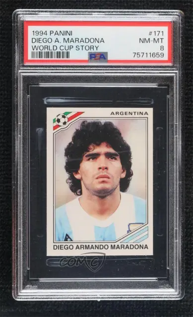 1994 Panini World Cup Story Album Stickers Sonric's Back Diego Maradona PSA 8