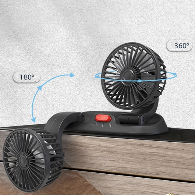 Ventilateur De Voiture à Double Tête Circulateur D'air Silencieux Cinq Pales