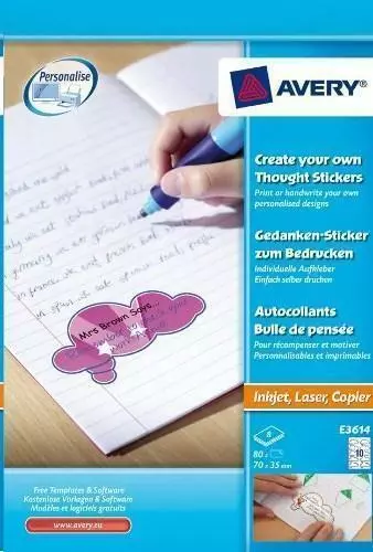 Avery Create Your Own Thought Stickers E3614 Printable 70x35mm