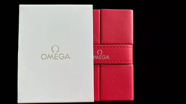 Magnifique Étui boite écrin montre Omega Travel Box/étui service-cuir rouge/blan