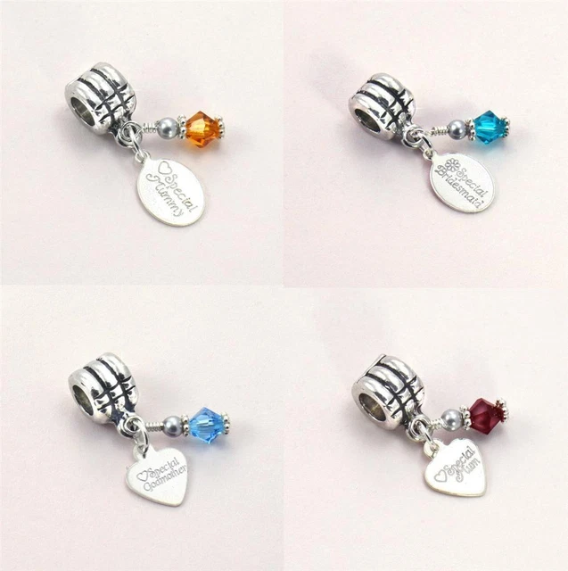 Armband mit Geburtsstein Anhänger (Stg) Silber Graviert Tag, Auf Bügel für Snake
