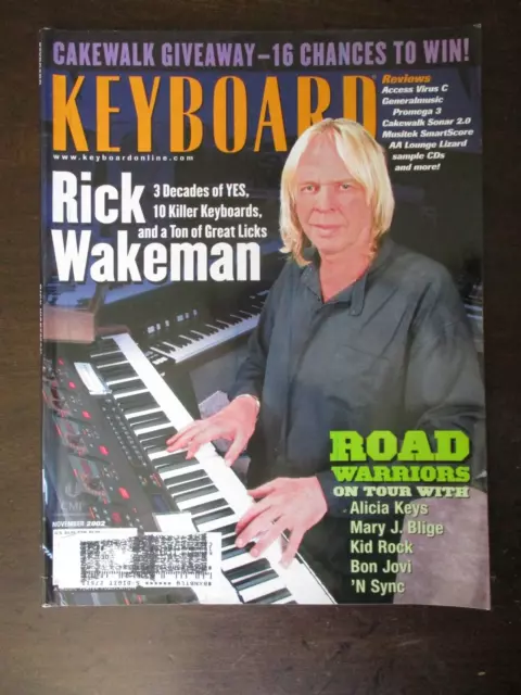 Keyboard Magazine November 2002 Rick Wakeman Alicia Keys Mary J Blige Music