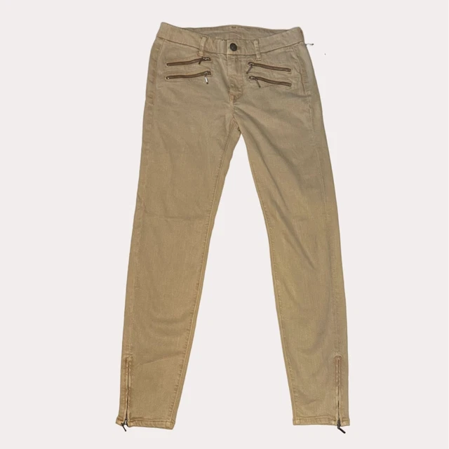 Fidelity Denim Zipper Skinny Stretch Jeans Pants Tan Khaki 28 NWOT ss