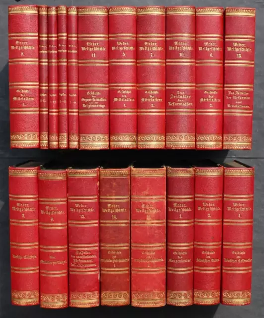 Allgemeine Weltgeschichte,Dr.georg Weber,19 Bände Mit Register-Bänden,1857, Rar