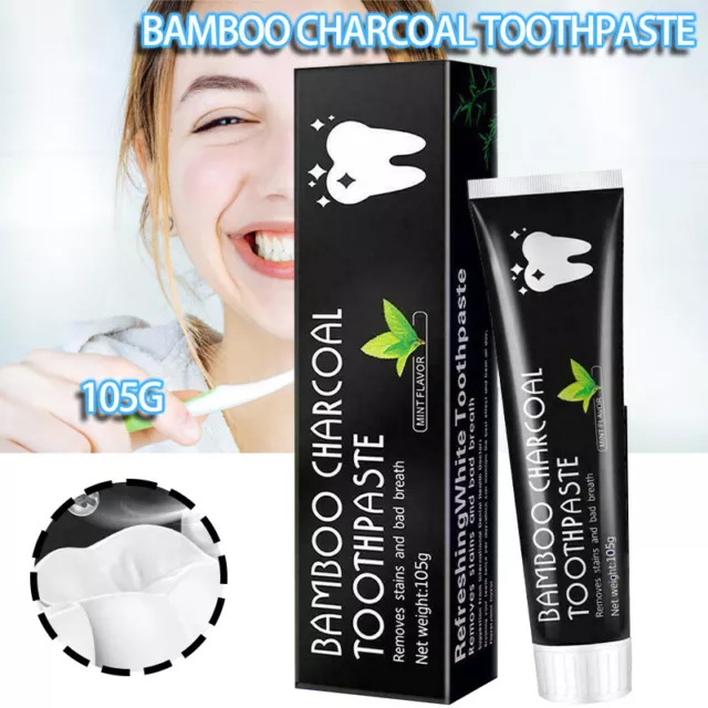 105 g pasta de dientes de bambú carbón con sabor a nuevo blanqueador dental A