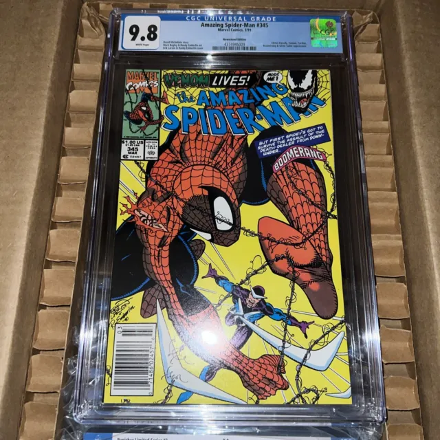 Amazing Spider-Man 345 Newsstand CGC 9.8 NM/MT Marvel Comics 1991