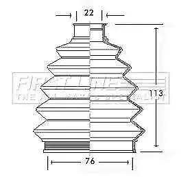 Cv Joint Boot Kit Bellow FCB2335 by First Line - Single