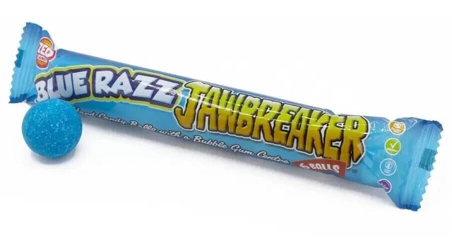 Zed Candy Razz 24X ZED CANDY Blue Razz Jawbreaker 6 Balls Packs Novelty Bubblegum ...