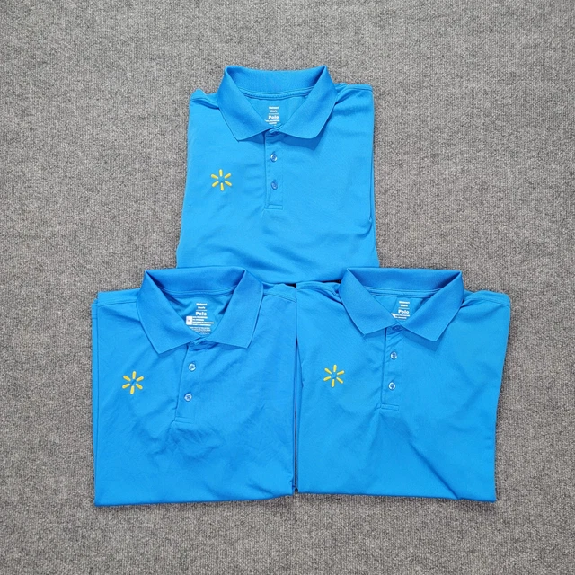 WALMART MENS POLO Shirt Store Employee Uniform Bundle Lot of 3 Sz