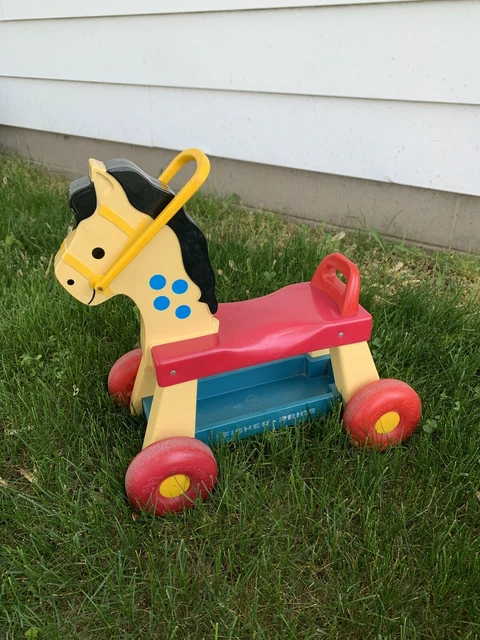 1976 VTG Fisher Price Riding Horse Toddler Ride On Toy #978 Pull Plastic Pony