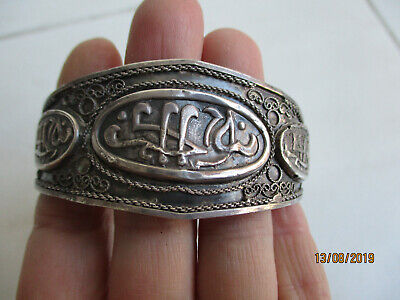 Magnifique ancien bracelet en argent éthnique berbère poinçon  old bracelet