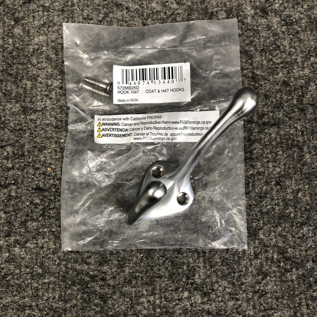 Lot Of 2 IVES 572MB26 Satin Chrome Step Up Cast Brass Coat & Hat Hook 3”