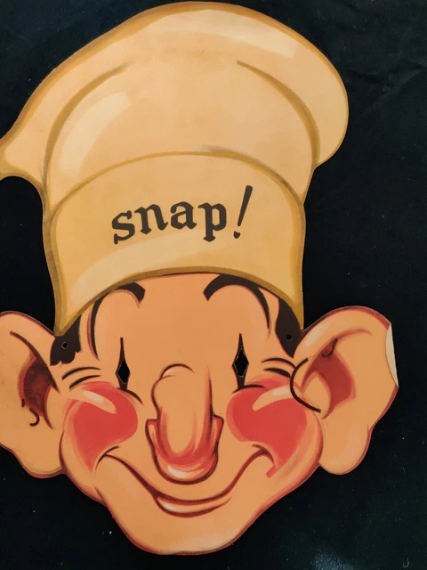 1930s  Kelloggs Cereal Box Promotion Advertising Mask, Snap